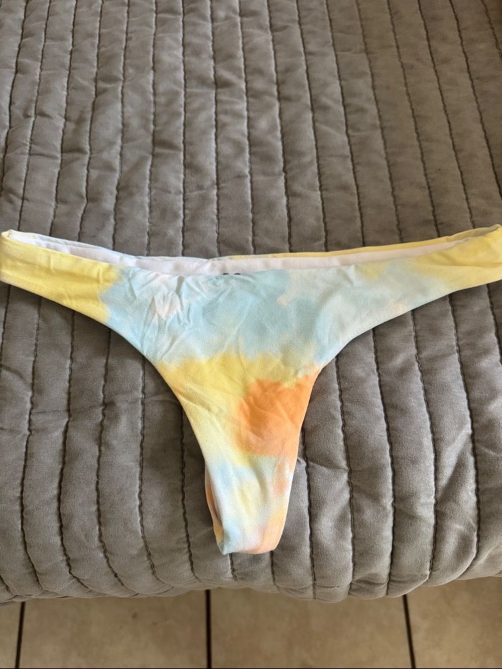 Roxy Tie-Dye Bikini Bottoms in Yellow, Blue & Orange